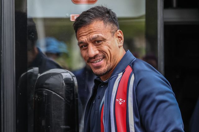 Sauaso Sue of Hull KR arrives during the Betfred Super League Round 8 match Hull FC vs Hull KR at MKM Stadium, Hull, United Kingdom, 18th April 2025

(Photo by Alfie Cosgrove/News Images)