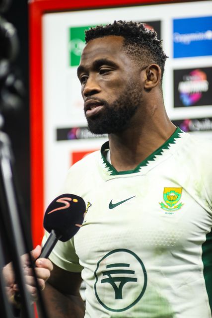 Siya Kolisi of South Africa on tv duties during the Quilter Nations Series 2025 match Wales vs South Africa at Principality Stadium, Cardiff, United Kingdom, 29th November 2025

(Photo by Andrew Lewis/News Images)

*** GER AUT SUI OUT ***