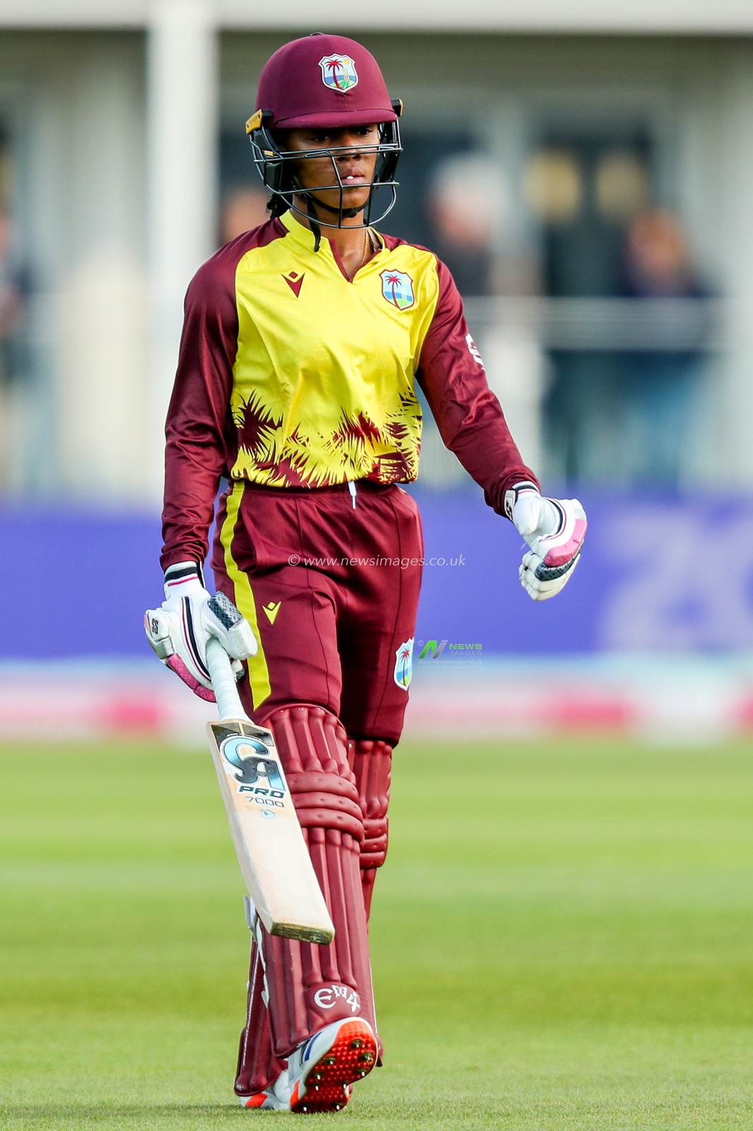 Realeanna Grimmond of West Indies Women looks dejected following her dismissal during the 1st Vitality IT20 Series England Women v West Indies Women at The Spitfire Ground, Canterbury, United Kingdom, 21st May 2025

(Photo by Izzy Poles/News Images)