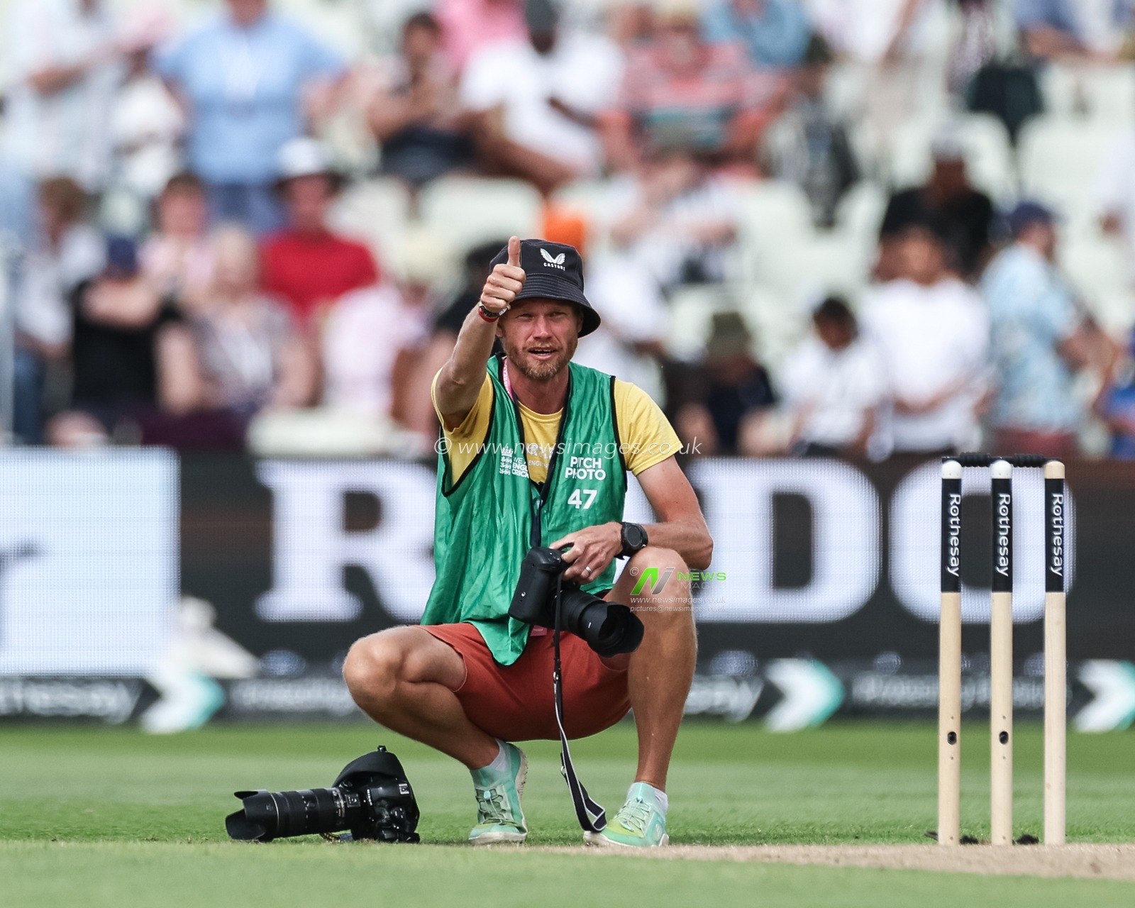 England Cricket team photographer Gareth Copley during the 2nd Rothesay Test Match day 2 England vs India at Edgbaston, Birmingham, United Kingdom, 3rd July 2025

(Photo by Mark Cosgrove/News Images)