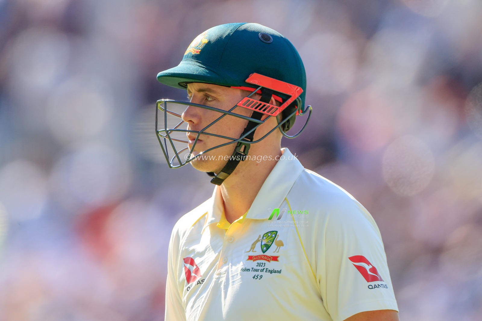 Cameron Green of Australia leaves the field after being dismissed by Chris Woakes of England during the LV= Insurance Ashes Fourth Test Series Day One England vs Australia at Old Trafford, Manchester, United Kingdom, 19th July 2023

(Photo by Conor Molloy/News Images)