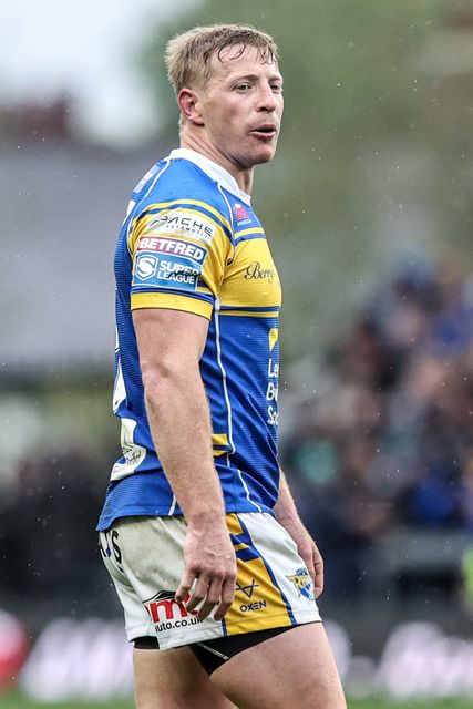 Lachlan Miller of Leeds Rhinos during the Betfred Super League Round 8 match Leeds Rhinos vs Huddersfield Giants at Headingley Stadium, Leeds, United Kingdom, 18th April 2025

(Photo by Alfie Cosgrove/News Images)
