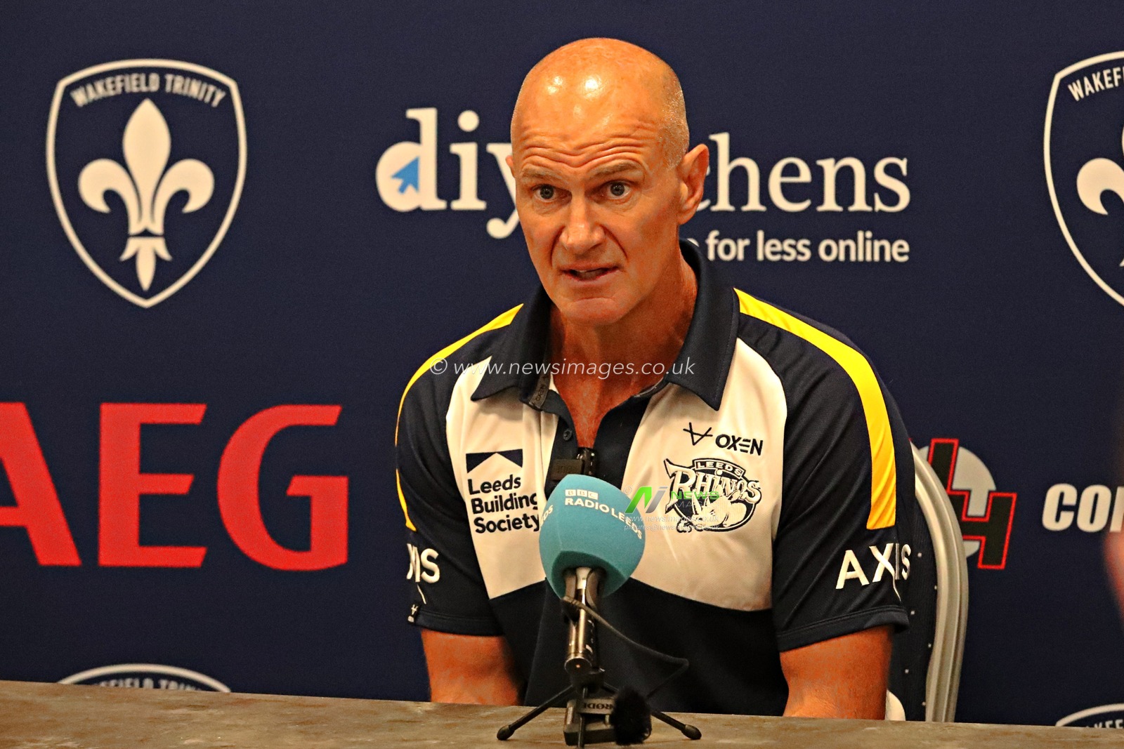 Brad Arthur, Head Coach of Leeds Rhinos after the Betfred Super League round 20 match Wakefield Trinity vs Leeds Rhinos at DIY Kitchens Stadium, Wakefield, United Kingdom, 24th July 2025(Photo by Sam Eaden/News Images)