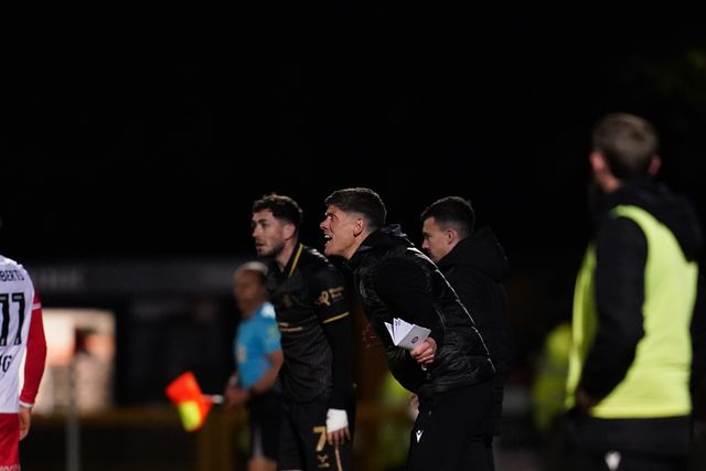 Alex Revell manager of Stevenage during the Sky Bet League One match Stevenage vs Barnsley at Lamex Stadium, Stevenage, United Kingdom on 21st April 2026

(Photo by Harvey Murphy/News Images)