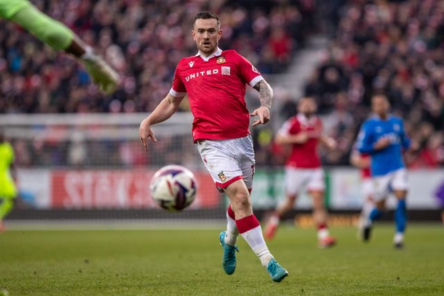 Wrexham's Jack Marriott during the Sky Bet League 1 match Wrexham vs Stockport County at SToK Cae Ras, Wrexham, United Kingdom, 22nd March 2025

(Photo by Nik Mesney/News Images)