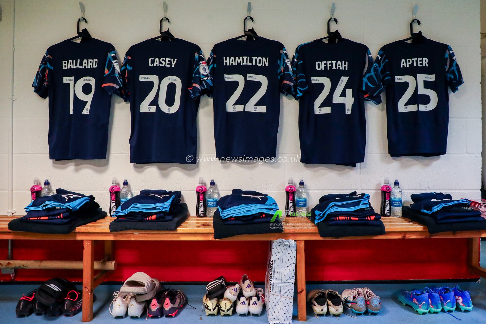 The Blackpool shirts are displayed inside the away dressing room prior to the Sky Bet League 1 match Leyton Orient vs Blackpool at Gaughan Group Stadium, London, United Kingdom, 9th November 2024

(Photo by Izzy Poles/News Images)