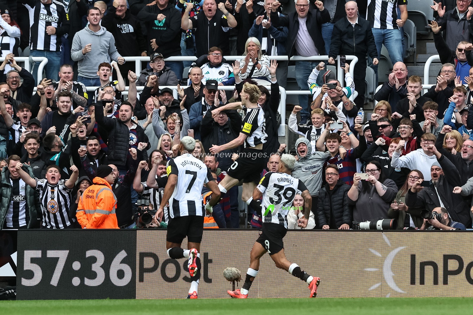 Anthony Gordon of Newcastle United scores to make it 1-1 during the Premier League match Newcastle United vs Manchester City at St. James's Park, Newcastle, United Kingdom, 28th September 2024

(Photo by Mark Cosgrove/News Images)
