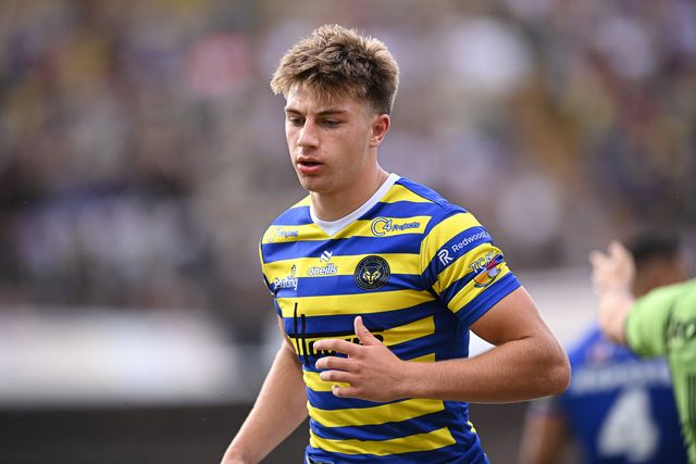 Ewan Irwin of Warrington Wolves during the Betfred Super League round 22 match Bradford Bulls vs Warrington Wolves at Odsal Stadium, Bradford, United Kingdom on 08 August 2026

(Photo by Ben Roberts/News Images)