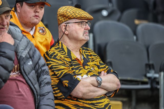 Hull City fans during the Pre-season friendly match Hull City vs Sunderland at MKM Stadium, Hull, United Kingdom, 29th July 2025

(Photo by Alfie Cosgrove/News Images)