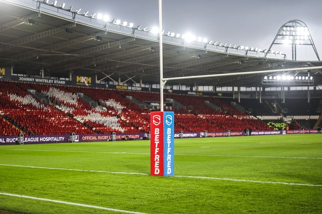 A general view of MKM Stadium ahead of the World Club Challenge 2026 match Hull KR vs Brisbane Broncos at MKM Stadium, Hull, United Kingdom on 19 February 2026

(Photo by Alfie Cosgrove/News Images)
