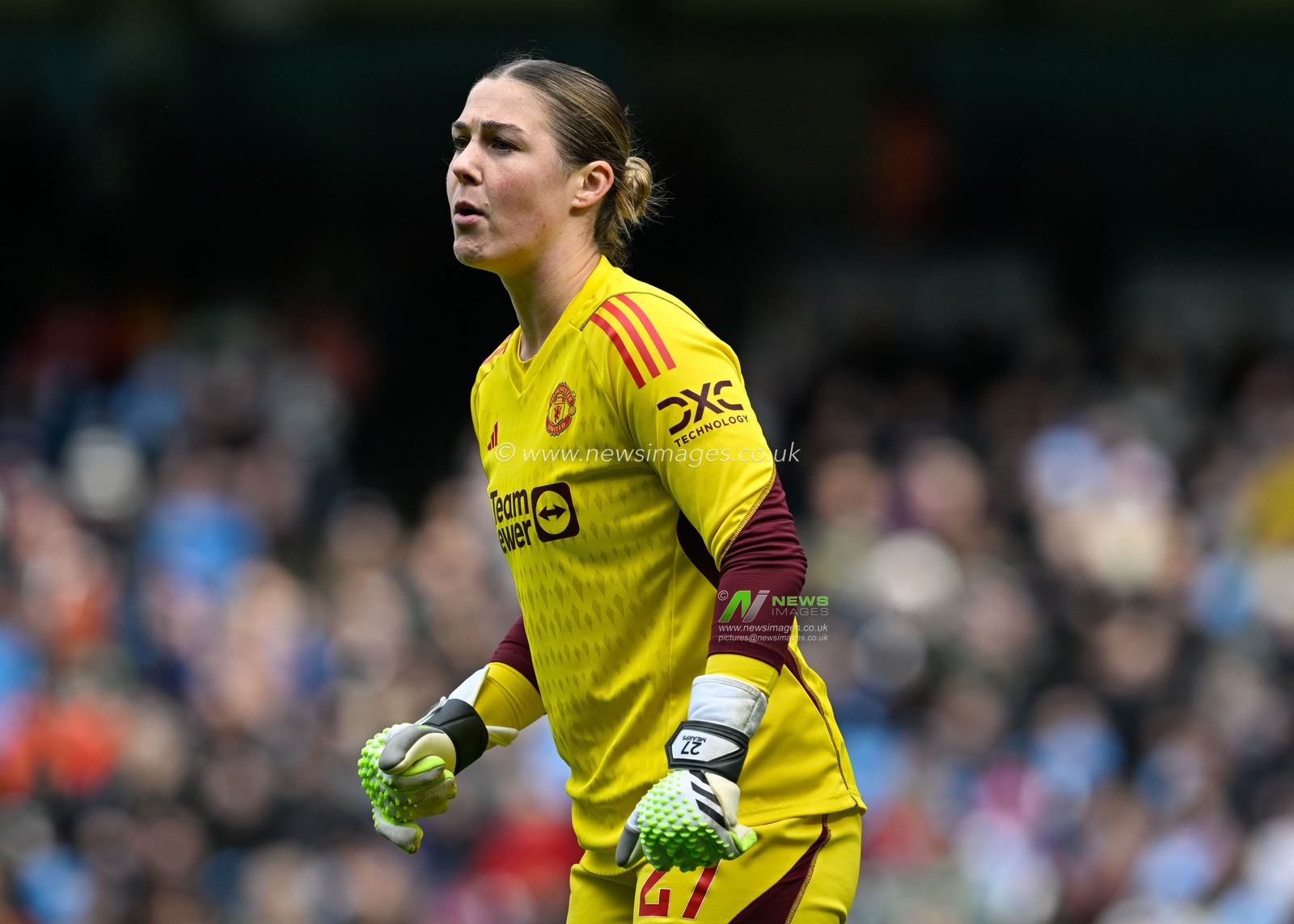 Mary Earps of Manchester United Women, during the The FA Women's Super League match Manchester City Women vs Manchester United Women at Etihad Stadium, Manchester, United Kingdom, 23rd March 2024

(Photo by Cody Froggatt/News Images)