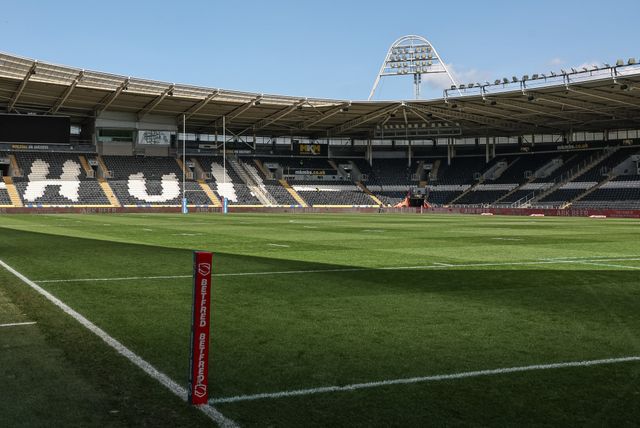 A general view of the MKM Stadium during the Betfred Super League Round 9 match Hull FC vs Wigan Warriors at MKM Stadium, Hull, United Kingdom, 27th April 2025

(Photo by Mark Cosgrove/News Images)