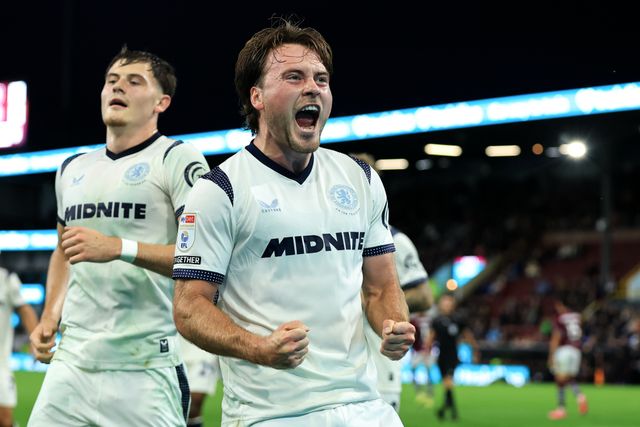 Aidan Morris of Middlesbrough celebrates after scoring to make it 0-1 during the Sky Bet Championship match Burnley vs Middlesbrough at Turf Moor, Burnley, United Kingdom on 02 September 2026

(Photo by Jorge Horsted/News Images)