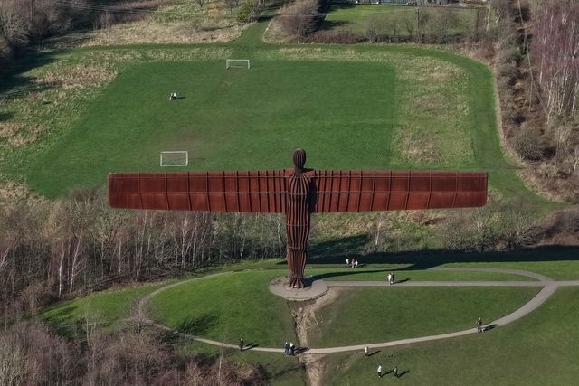 A sunny spring afternoon at The Angel of the North and the A1 at The Angel of the North, Gateshead, United Kingdom on 07 March 2026

(Photo by Mark Cosgrove/News Images)
