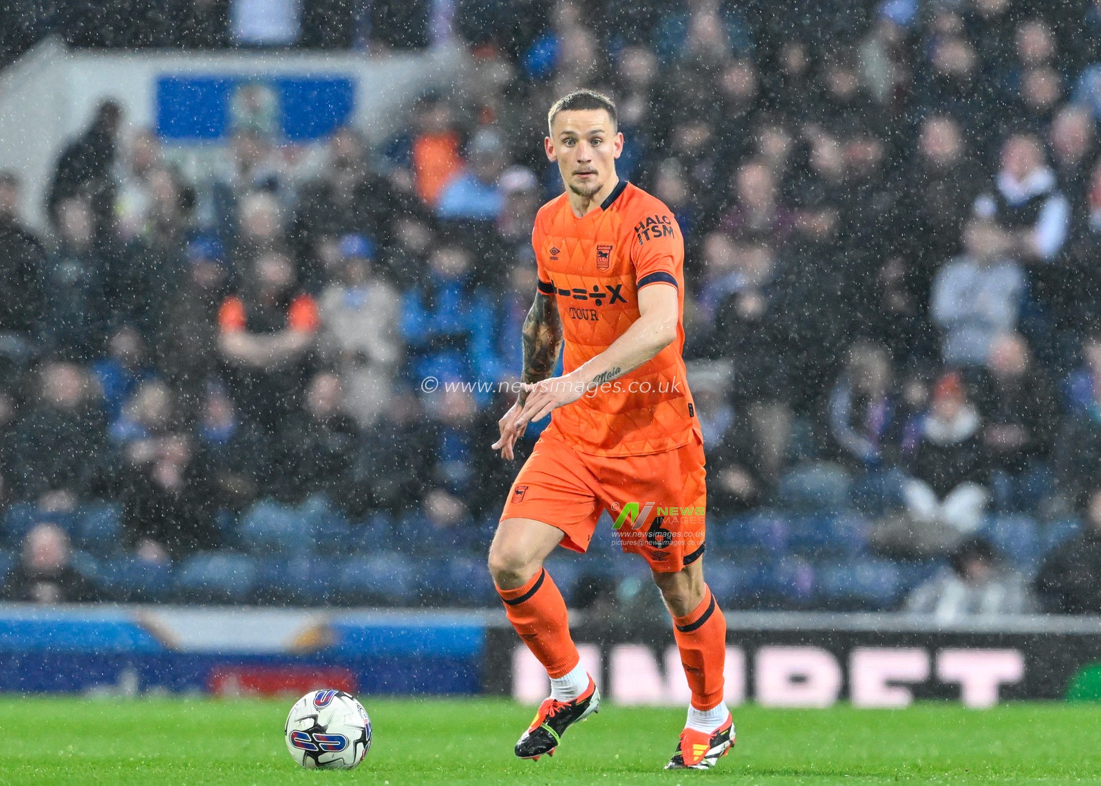 Luke Woolfenden  of Ipswich Town in action, during the Sky Bet Championship match Blackburn Rovers vs Ipswich Town at Ewood Park, Blackburn, United Kingdom, 29th March 2024

(Photo by Cody Froggatt/News Images)