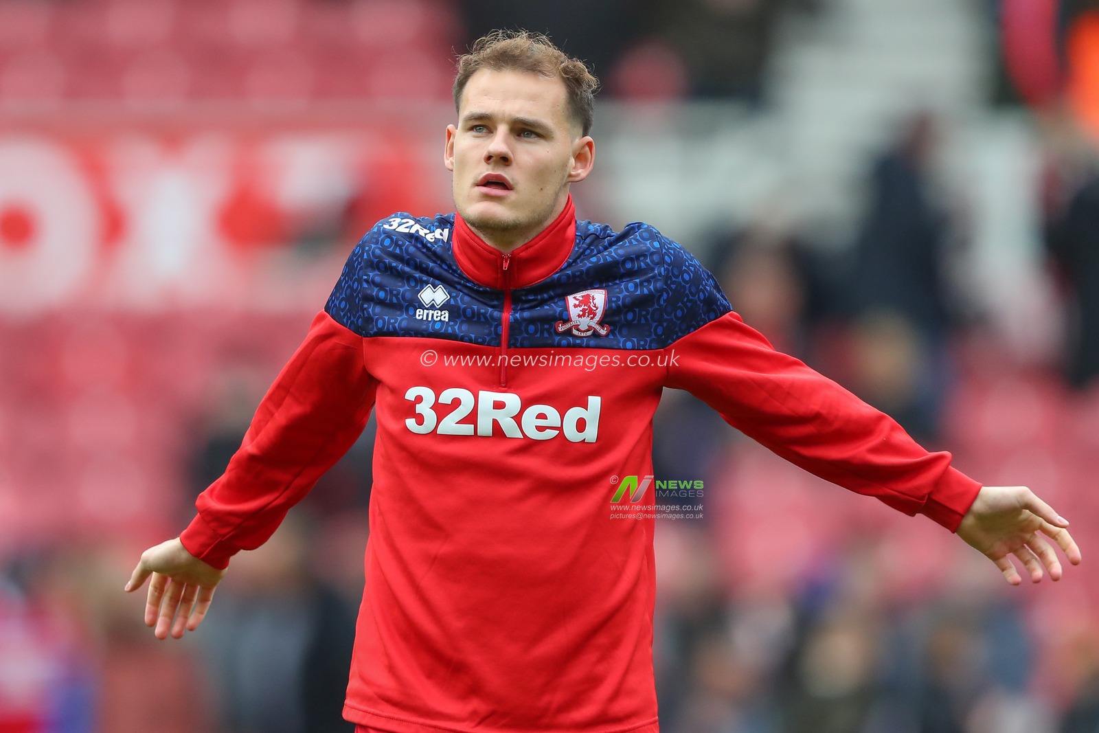 Lukas Engel #27 of Middlesbrough during the pre-game warm up ahead of the Sky Bet Championship match Middlesbrough vs Birmingham City at Riverside Stadium, Middlesbrough, United Kingdom, 21st October 2023

(Photo by Gareth Evans/News Images)