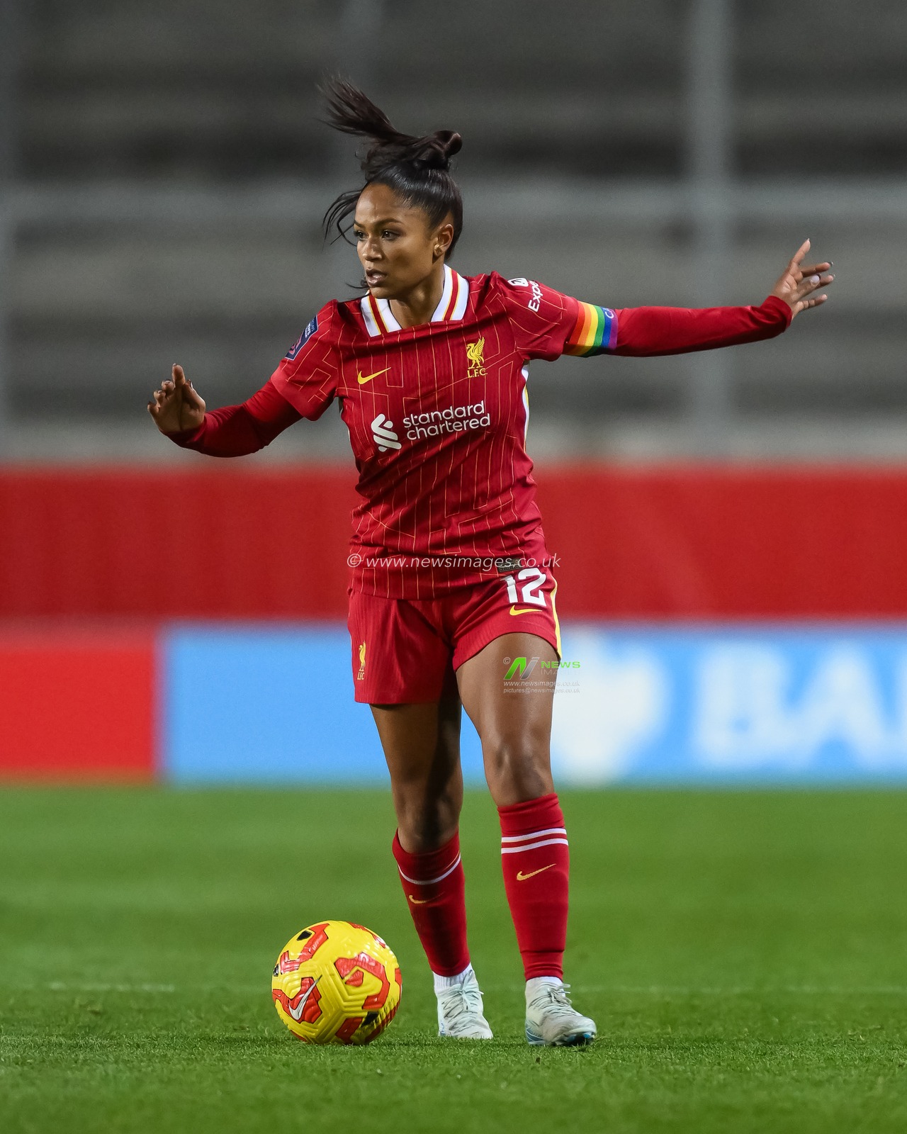 Taylor Hinds of Liverpool in action during the Women's League Cup - Group Stage - Group A Liverpool Women v Everton Women at St Helens Stadium, St Helens, United Kingdom, 11th December 2024

(Photo by Craig Thomas/News Images)