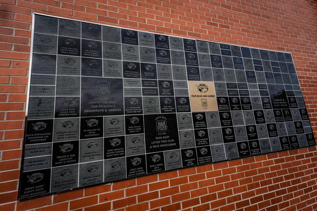 A general view of the ‘our blue and amber’ memorial wall a the stadium during the Betfred Super League round 1 match Leeds Rhinos vs Warrington Wolves at AMT Headingley Stadium, Leeds, United Kingdom on 29 March 2026

(Photo by Maynard Manyowa/News Images)