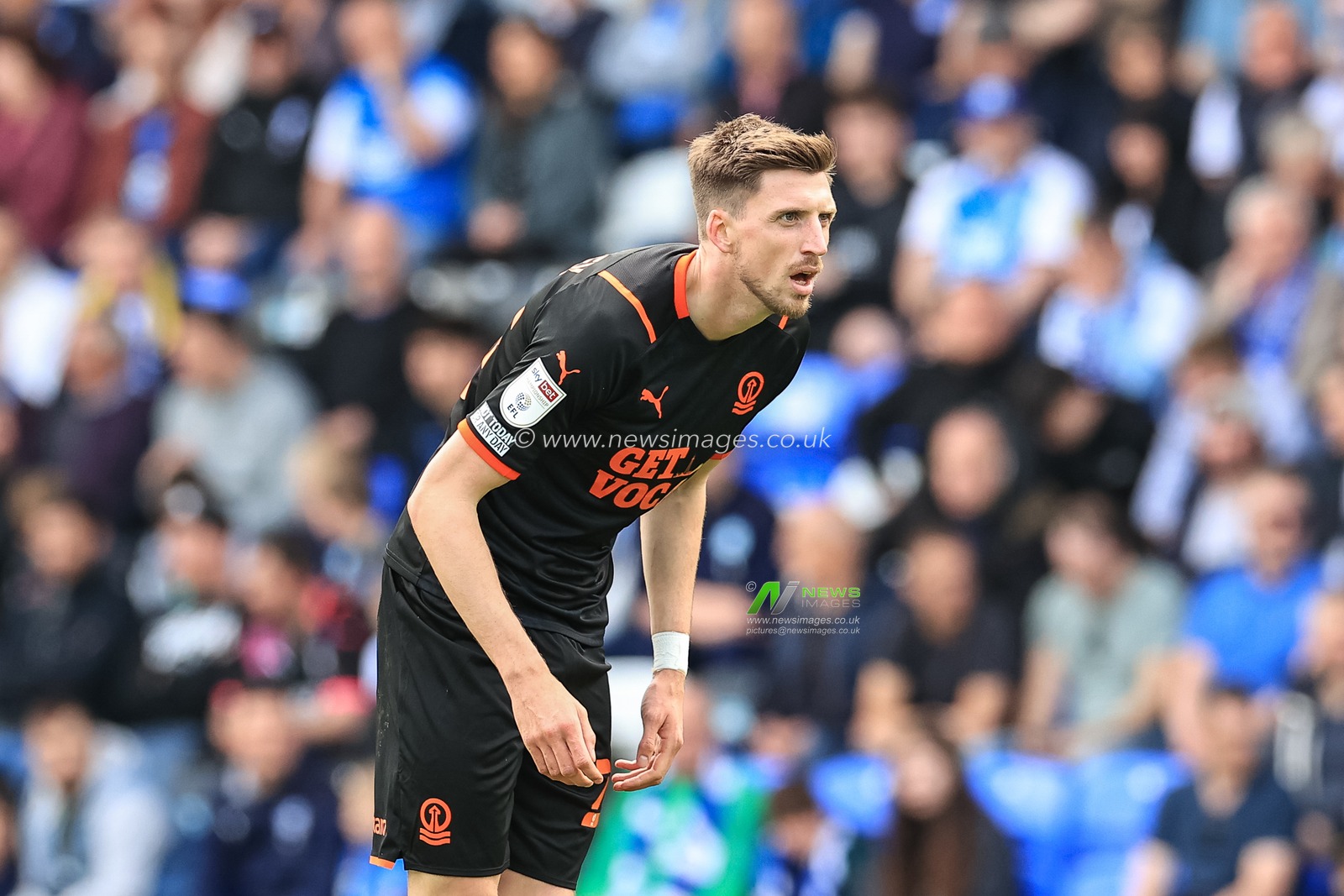 Jake Beesley #28 of Blackpool during the game