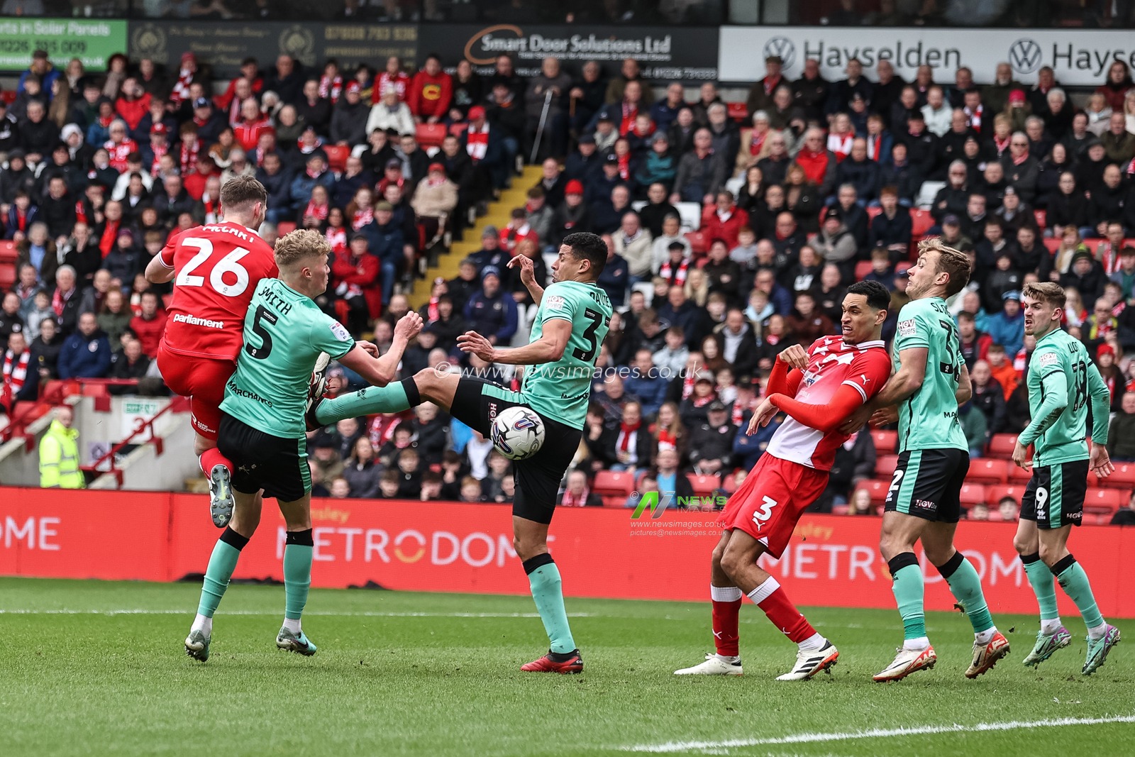 Jamie McCart of Barnsley shoots on goal during the Sky Bet League 1 match Barnsley vs Cheltenham Town at Oakwell, Barnsley, United Kingdom, 16th March 2024

(Photo by Mark Cosgrove/News Images)