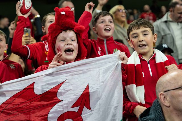 Young Welsh fans during the Quilter Nations Series 2025 match Wales vs Japan at Principality Stadium, Cardiff, United Kingdom, 15th November 2025

(Photo by Andrew Lewis/News Images)

*** GER AUT SUI OUT ***