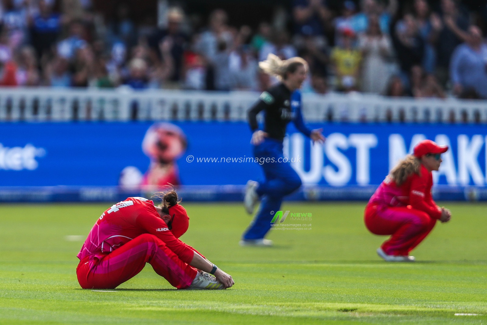 Welsh Fire Women look dejected after their defeat following the The Hundred Women's Final match Welsh Fire Women vs London Spirit Women at Lords, London, United Kingdom, 18th August 2024

(Photo by Izzy Poles/News Images)