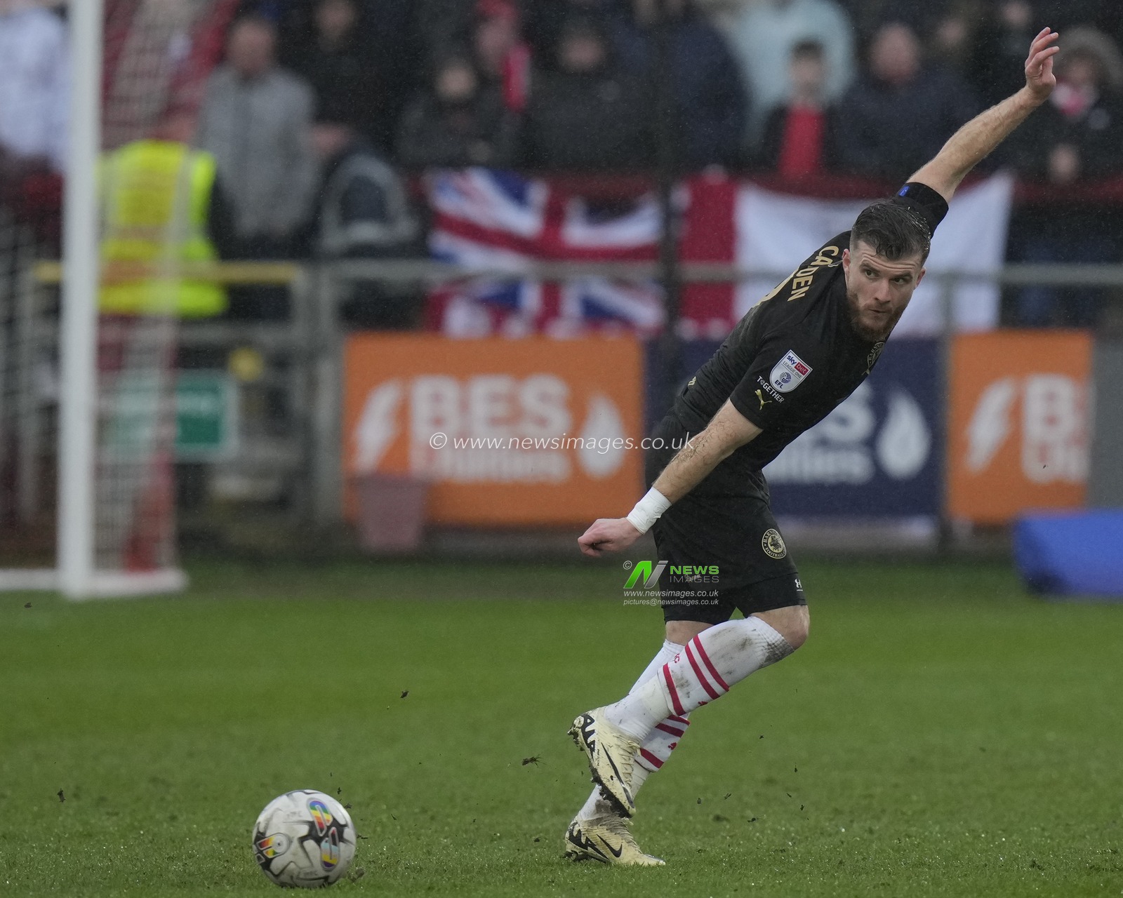 Nicky Cadden of Barnsley passes the ball  during the Sky Bet League 1 match Fleetwood Town vs Barnsley at Highbury Stadium, Fleetwood, United Kingdom, 17th February 2024

(Photo by Steve Flynn/News Images)