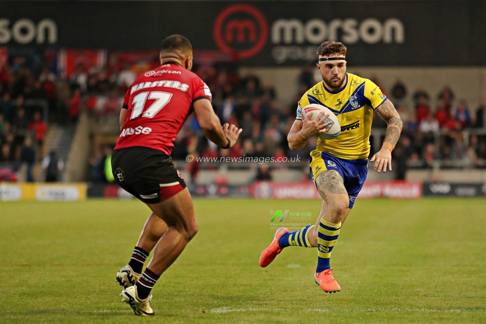 Connor Wrench of Warrington Wolves during the Betfred Super League round 17 match Salford Red Devils vs Warrington Wolves at Salford Community Stadium, Eccles, United Kingdom, 4th July 2025(Photo by Sam Eaden/News Images)