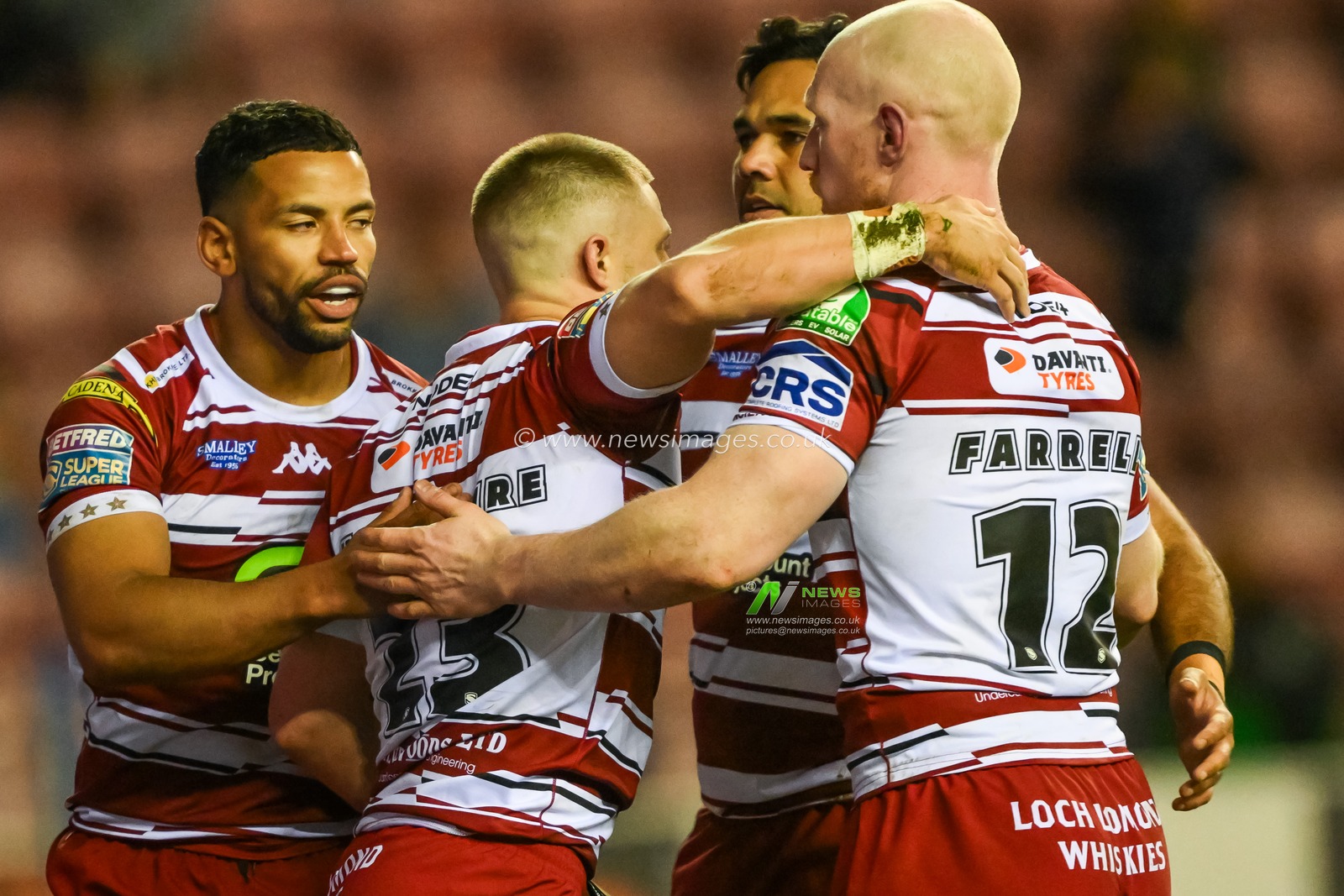 Ryan Hampshire of Wigan Warriors celebrates his try during the Betfred Super League Round 8 match Wigan Warriors vs Castleford Tigers at DW Stadium, Wigan, United Kingdom, 19th April 2024

(Photo by Craig Thomas/News Images)