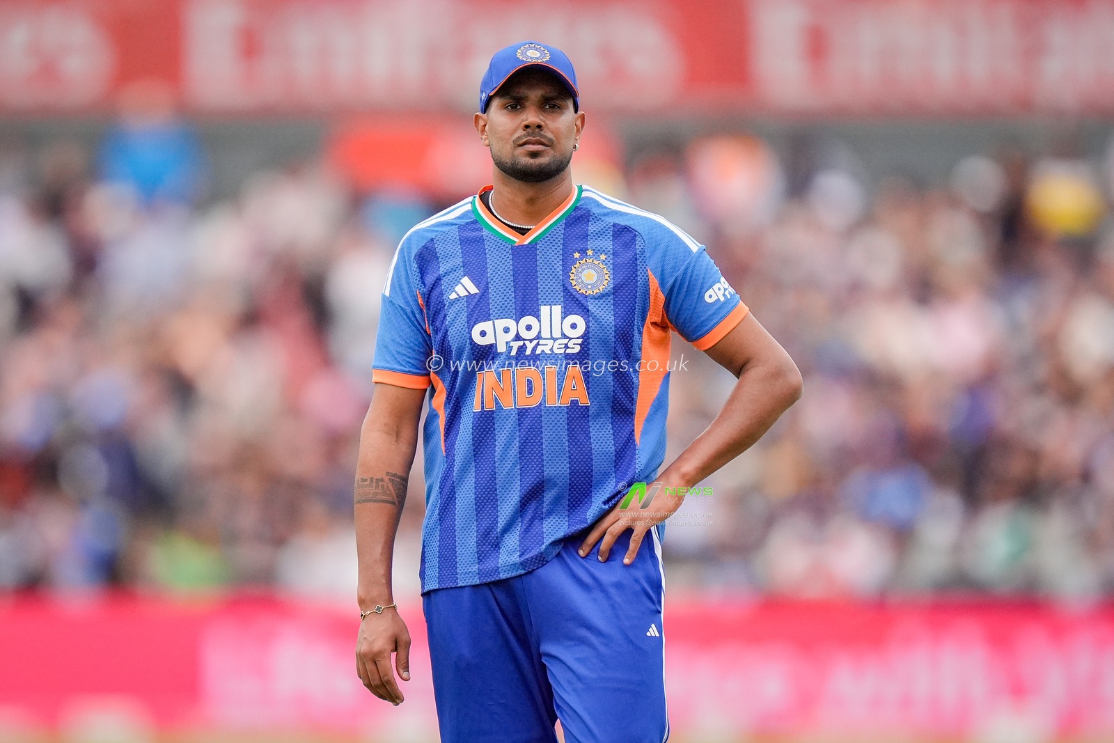Harshit Rana of India during the Second Vitality T20 International match England vs India at Old Trafford, Manchester, United Kingdom on 04 July 2026

(Photo by Maynard Manyowa/News Images)