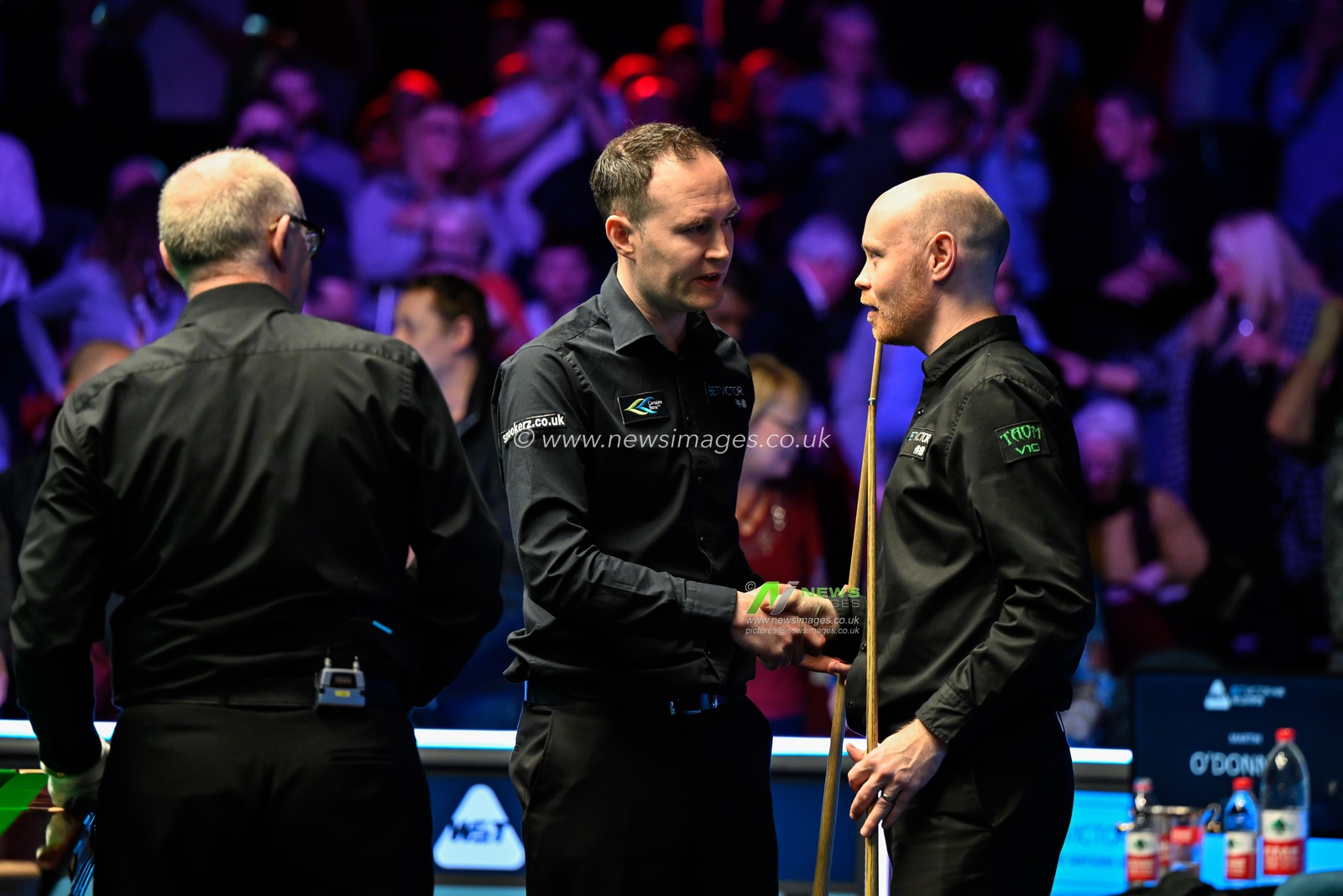 Martin O'Donnell congratulates Gary Wilson on his victory, 2024 BetVictor Welsh Open Final at Venue Cymru, Llandudno, United Kingdom, 18th February 2024

(Photo by Cody Froggatt/News Images)