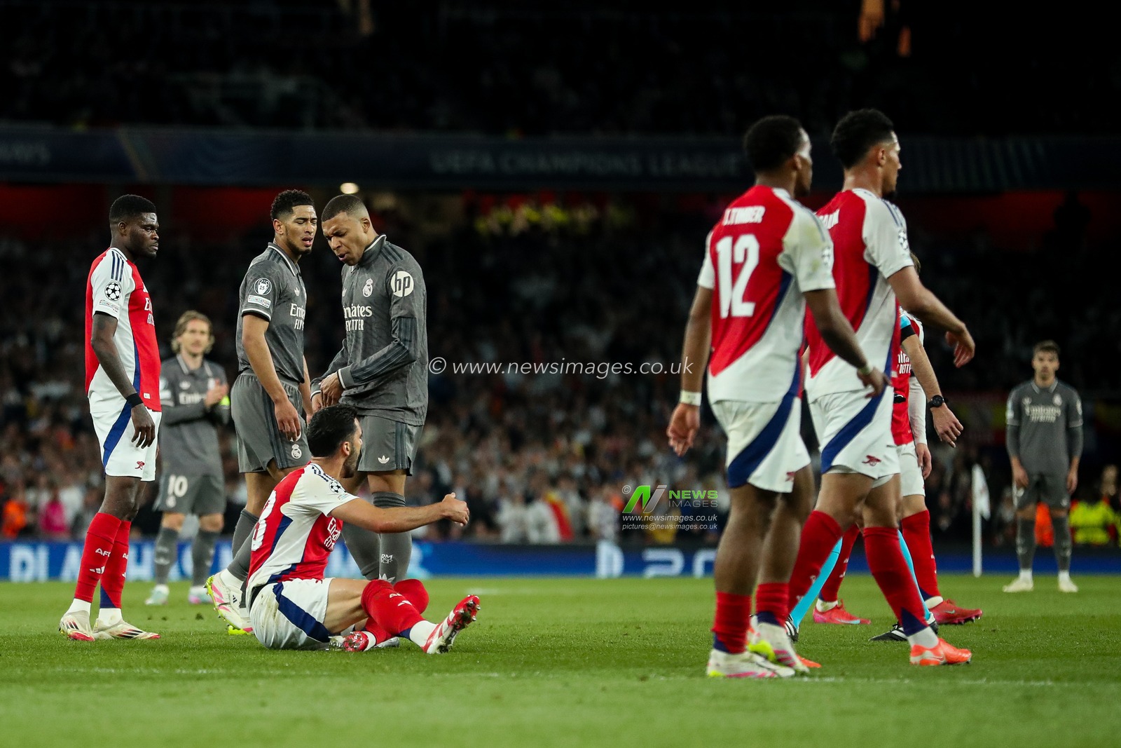 Kylian MbappÃ© of Real Madrid reacts during the UEFA Champions League Quarter-finals match Arsenal vs Real Madrid at Emirates Stadium, London, United Kingdom, 8th April 2025

(Photo by Izzy Poles/News Images)