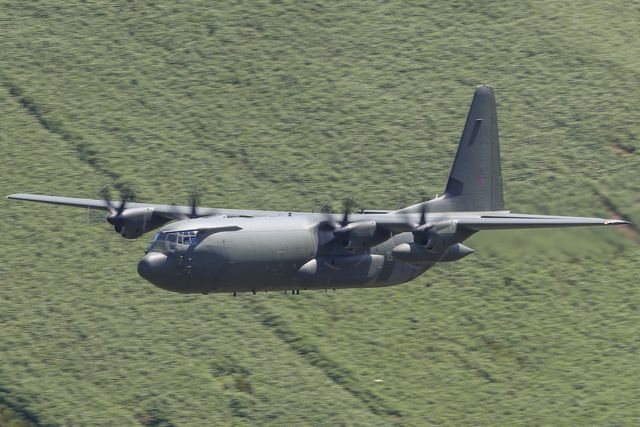 RAF C-130 Hercules final formation flight