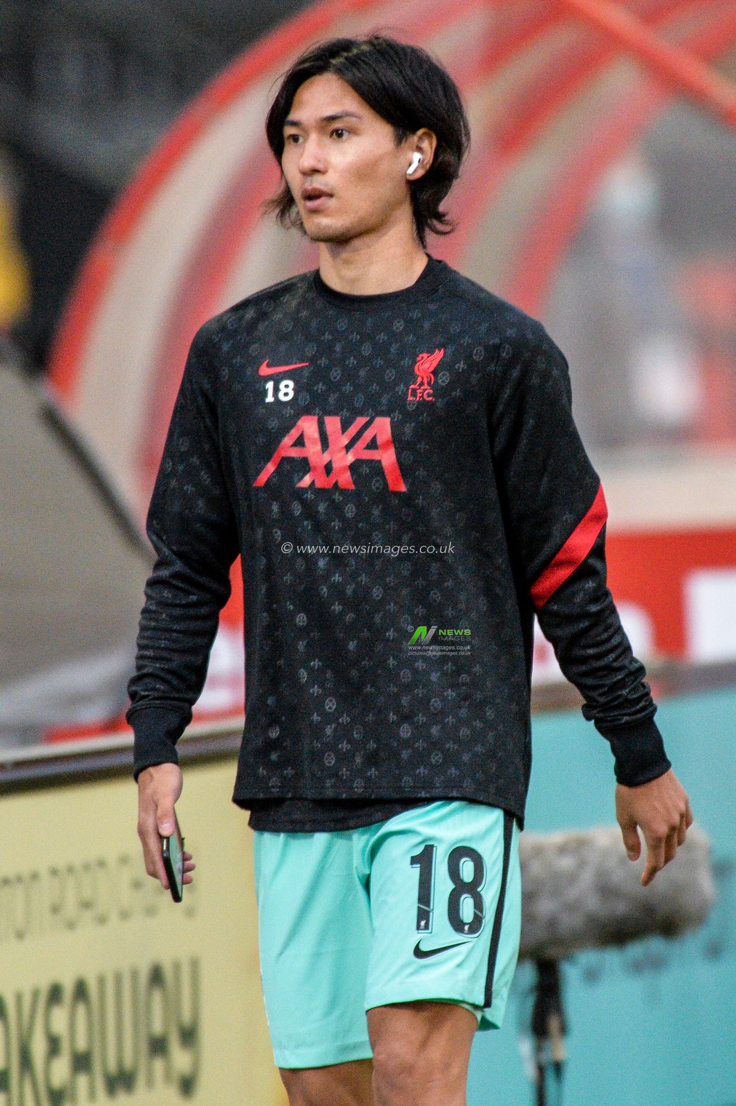 Takumi Minamino (18) of Liverpool