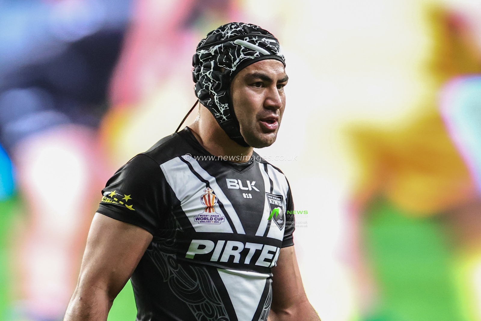 Opening try scorer Jahrome Hughes of New Zealand during the Rugby League World Cup 2021 Group C match New Zealand vs Ireland at Headingley Stadium, Leeds, United Kingdom, 28th October 2022

(Photo by Mark Cosgrove/News Images)