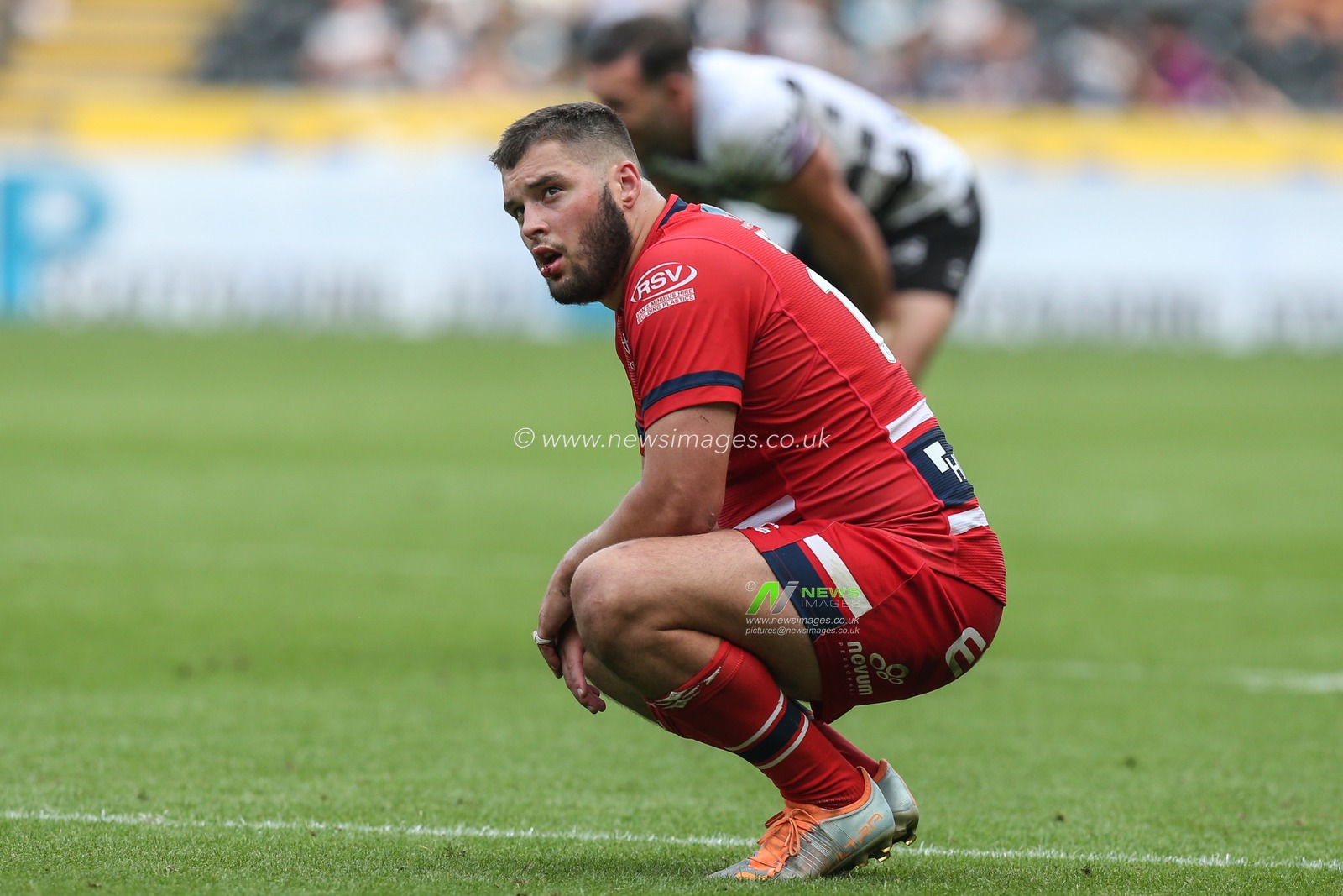 Matty Storton #13 of Hull KR during the Betfred Super League match Hull FC vs Hull KR at MKM Stadium, Hull, United Kingdom, 3rd September 2022

(Photo by David Greaves Photos/ Via/News Images)
