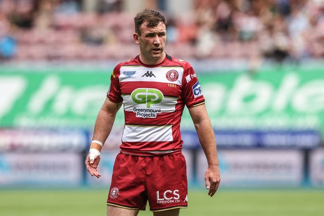 Harry Smith of Wigan Warriors during the Betfred Super League Round 19 match Wigan Warriors vs Hull FC at The Brick Community Stadium, Wigan, United Kingdom, 19th July 2025

(Photo by Alfie Cosgrove/News Images)