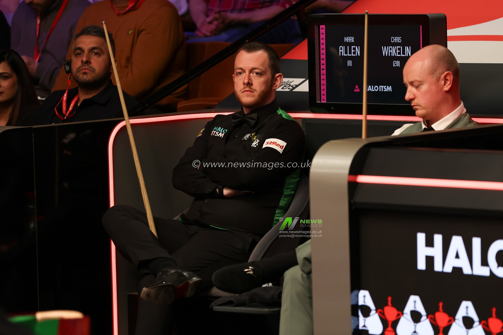 Mark Allen during the game with Chris Wakelin in the 2025 Halo World Snooker Championship at Crucible Theatre, Sheffield, United Kingdom, 25th April 2025

(Photo by Alex Roebuck/News Images)