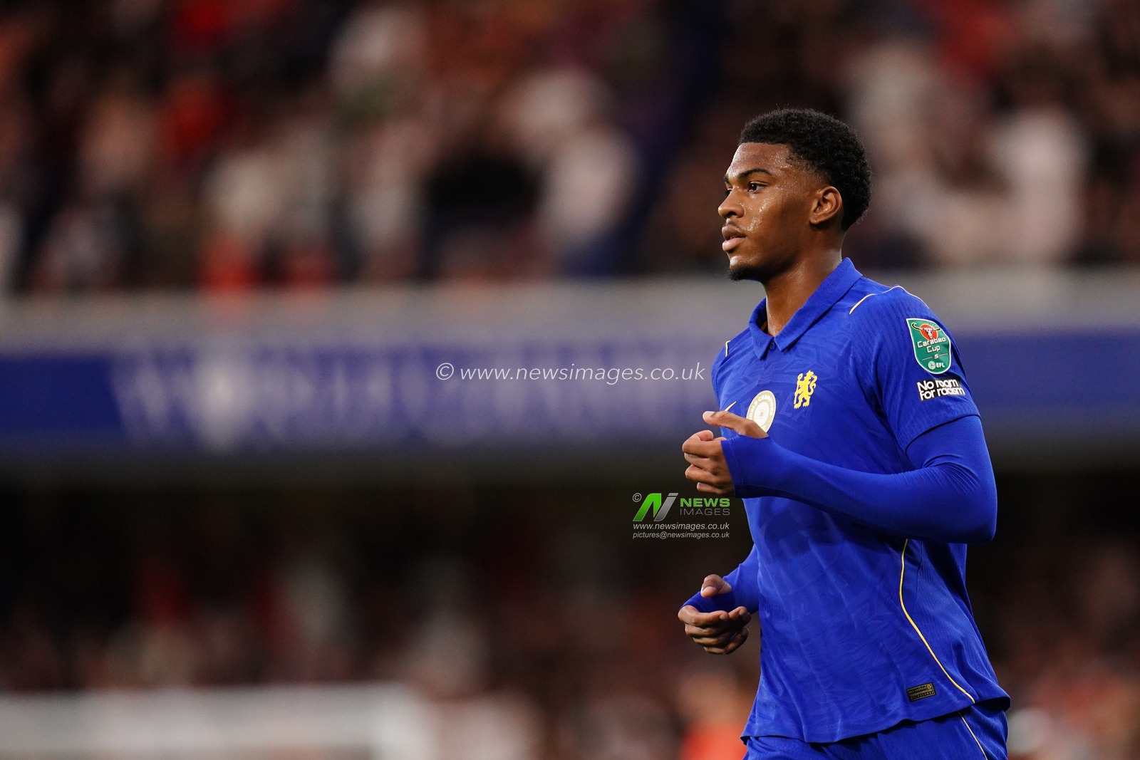 Josh Acheampong of Chelsea during the Carabao Cup round 2 match Chelsea vs Luton Town at Stamford Bridge, London, United Kingdom on 27 August 2026

(Photo by Harvey Murphy/News Images)