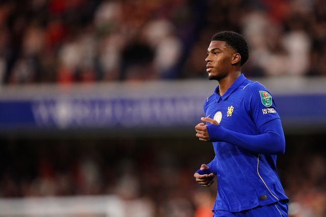 Josh Acheampong of Chelsea during the Carabao Cup round 2 match Chelsea vs Luton Town at Stamford Bridge, London, United Kingdom on 27 August 2026

(Photo by Harvey Murphy/News Images)