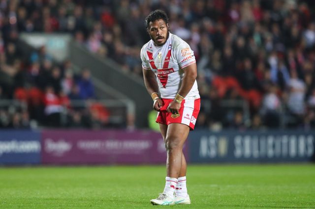 Agnatius Paasi of St. Helens during the Betfred Super League  Round 7 match St Helens vs Wakefield Trinity at Totally Wicked Stadium, St Helens, United Kingdom, 11th April 2025

(Photo by Gareth Evans/News Images)