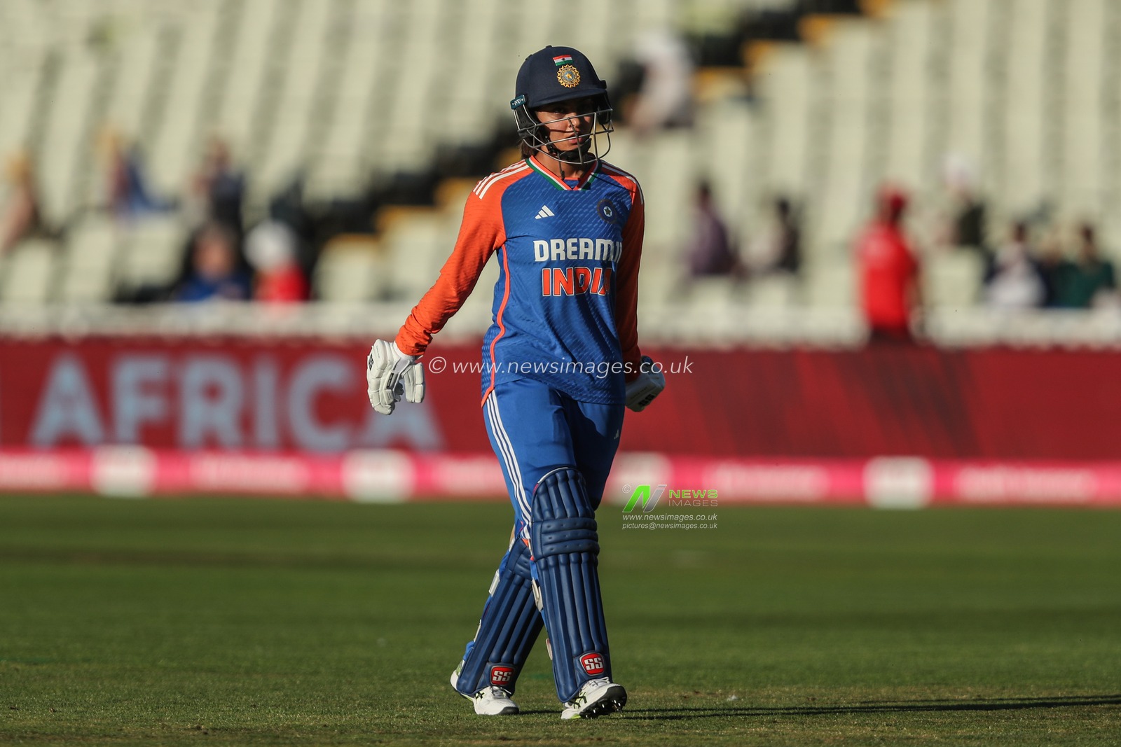 Shafali Verma of India leaves the field of play during the 5th Vitality IT20 England Women vs India Women at Edgbaston, Birmingham, United Kingdom, 12th July 2025

(Photo by Izzy Poles/News Images)