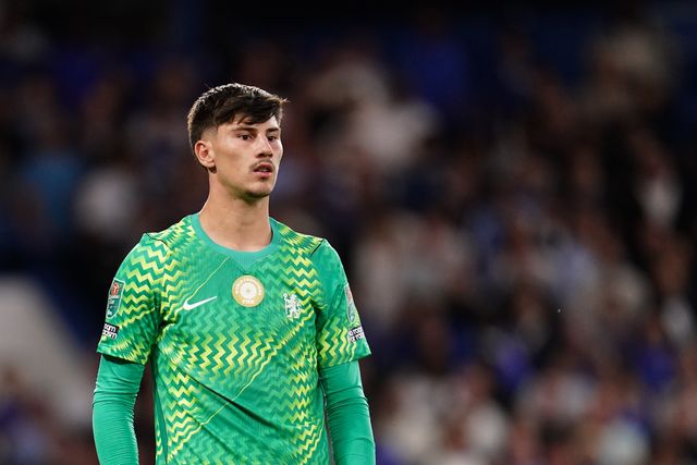 Chelsea goalkeeper Mike Penders during the Carabao Cup round 2 match Chelsea vs Luton Town at Stamford Bridge, London, United Kingdom on 27 August 2026

(Photo by Harvey Murphy/News Images)