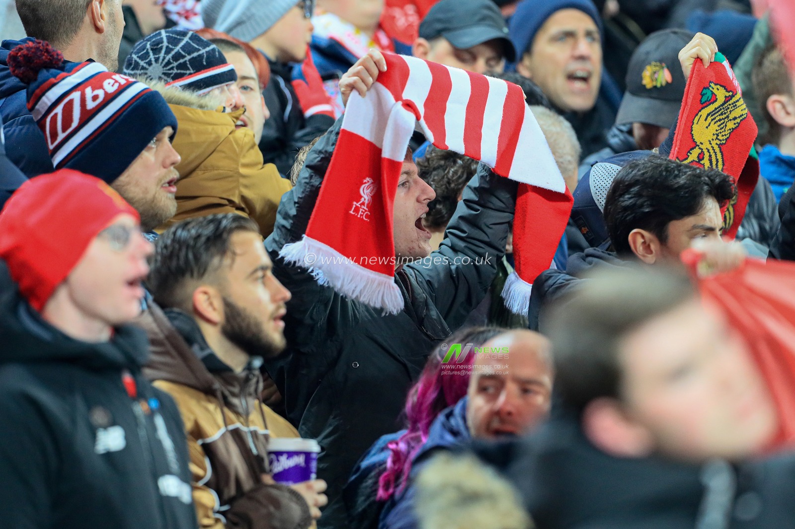 5th November 2019, Anfield, Liverpool, England; UEFA Champions League, Liverpool v KRC Genk : Liverpool supporters 

Credit: Mark Cosgrove/News Images