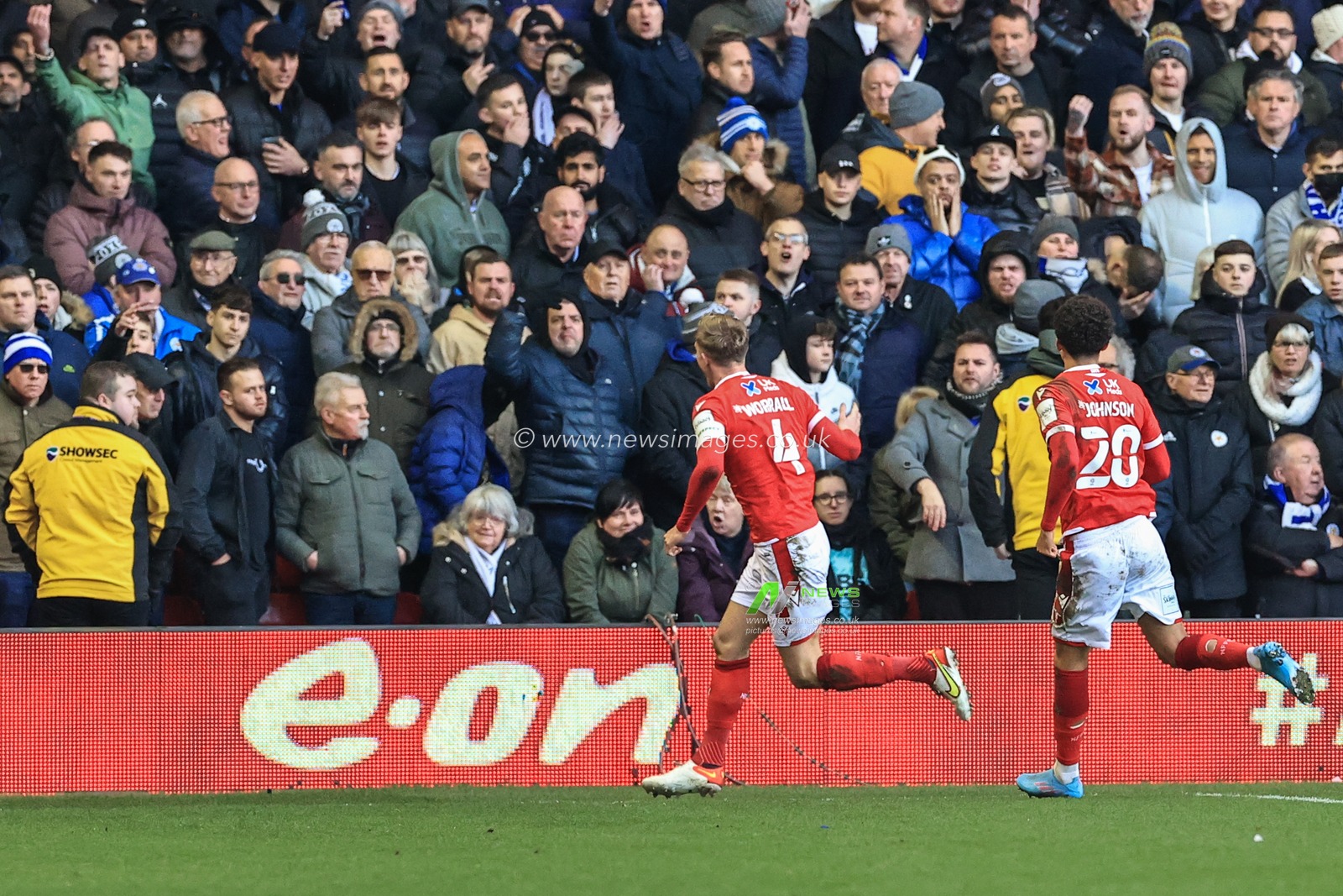 Joe Worrall #4 of Nottingham Forest celebrates his goal to make it 3-0