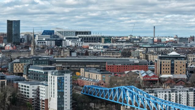 Overlooking views of St James’ Park from the city of Newcastle ahead of the UEFA Champions League Last 16 match Newcastle Untied vs Barcelona at St. James's Park, Newcastle, United Kingdom on 10 March 2026

(Photo by Mark Cosgrove/News Images)