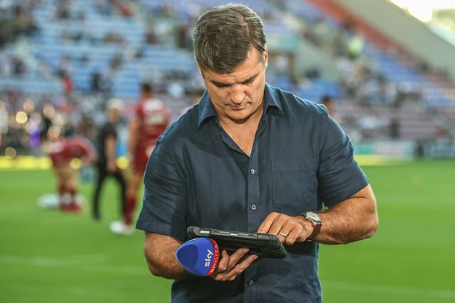 Brian Carney during the Betfred Super League round 22 match Wigan Warriors vs Hull KR at The Brick Community Stadium, Wigan, United Kingdom, 15th August 2025

(Photo by Alfie Cosgrove/News Images)