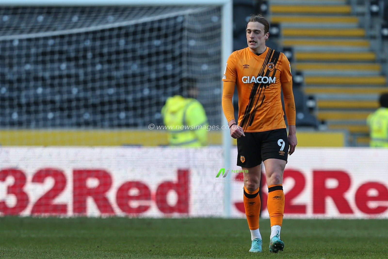 Tom Eaves #9 of Hull City during the game