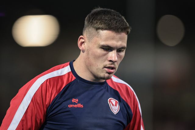Jack Welsby of St Helens in the pre-game warm up during the Betfred Super League Round 26 match Leigh Leopards vs St Helens at Leigh Sports Village, Leigh, United Kingdom, 12th September 2025

(Photo by Mark Cosgrove/News Images)