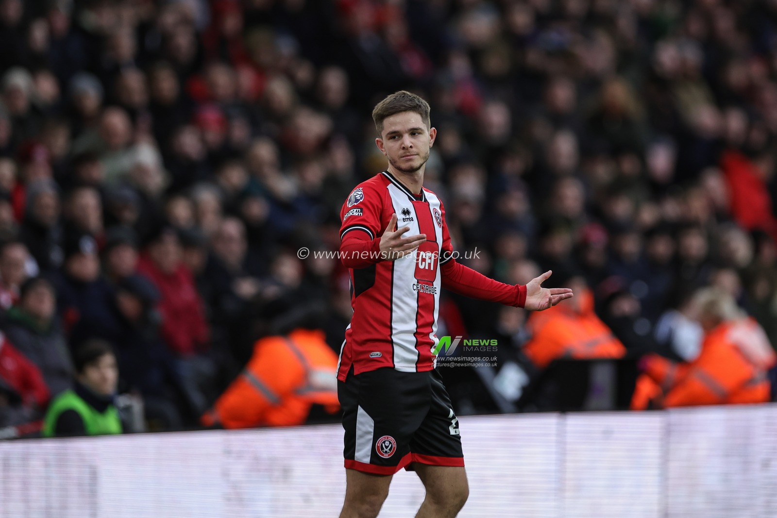 James McAtee of Sheffield United reacts after failing to stop a ball during the Premier League match Sheffield United vs West Ham United at Bramall Lane, Sheffield, United Kingdom, 21st January 2024

(Photo by Mark Cosgrove/News Images)